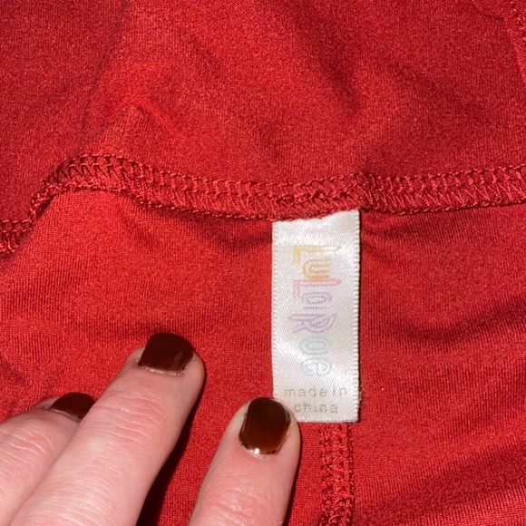 Lularoe Red Leggings - Picture 3 of 6